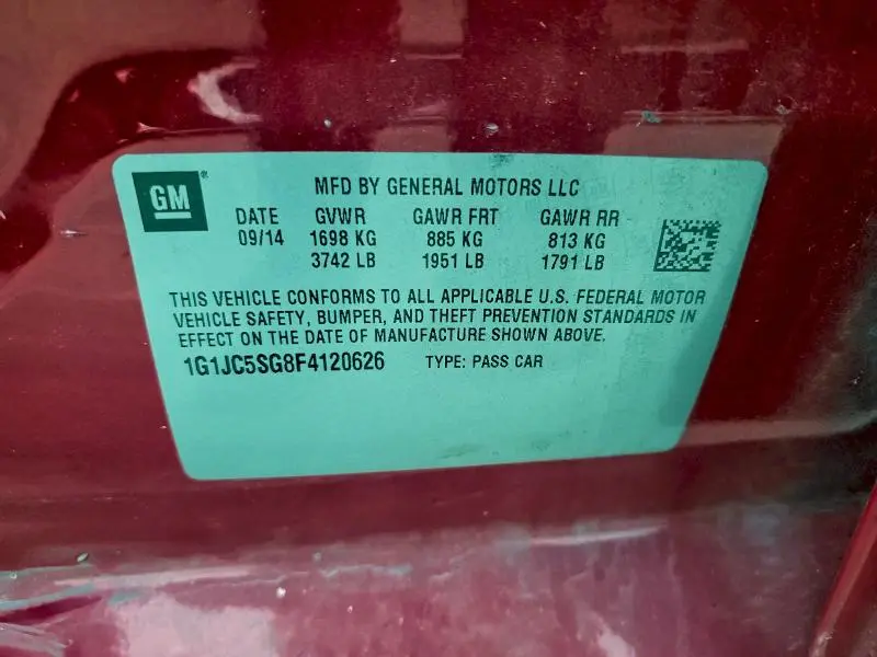 2015 CHEVROLET SONIC LT  