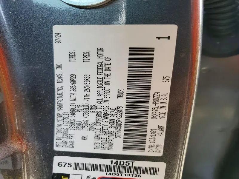 2024 TOYOTA TUNDRA PLATINUM  