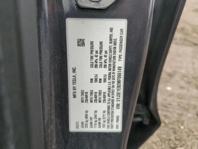 2021 TESLA MODEL 3 