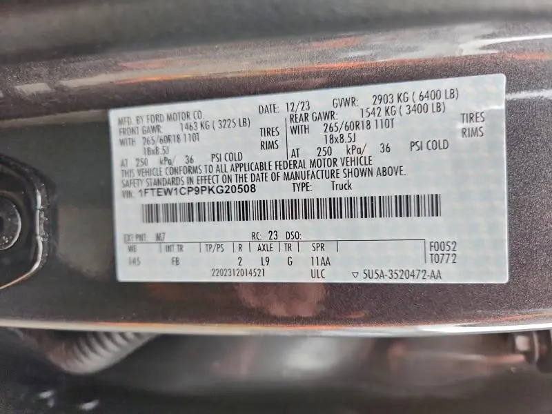 2023 FORD F150 SUPERCREW  