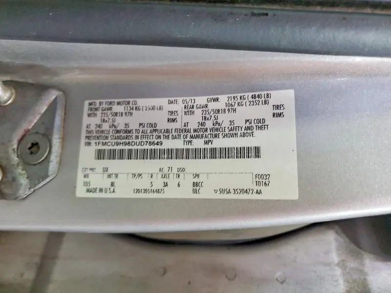 2013 FORD ESCAPE SEL  