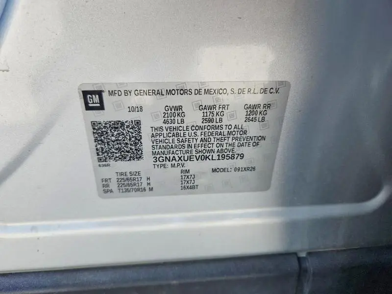 2019 CHEVROLET EQUINOX LT  