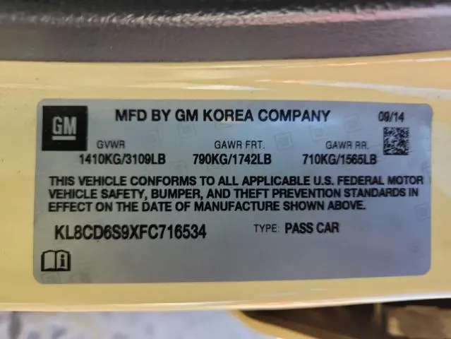 2015 CHEVROLET SPARK 1LT  