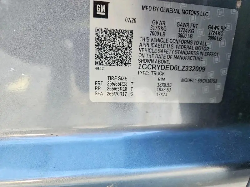 2020 CHEVROLET SILVERADO K1500 LT  