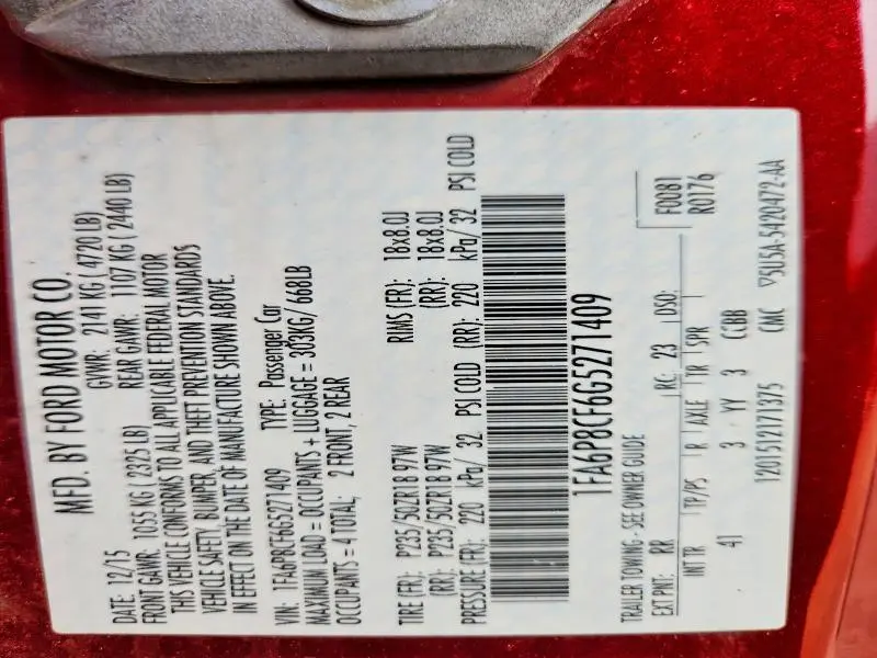 2016 FORD MUSTANG GT  