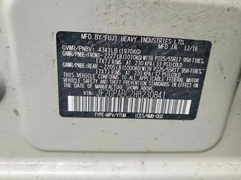2017 SUBARU CROSSTREK PREMIUM  