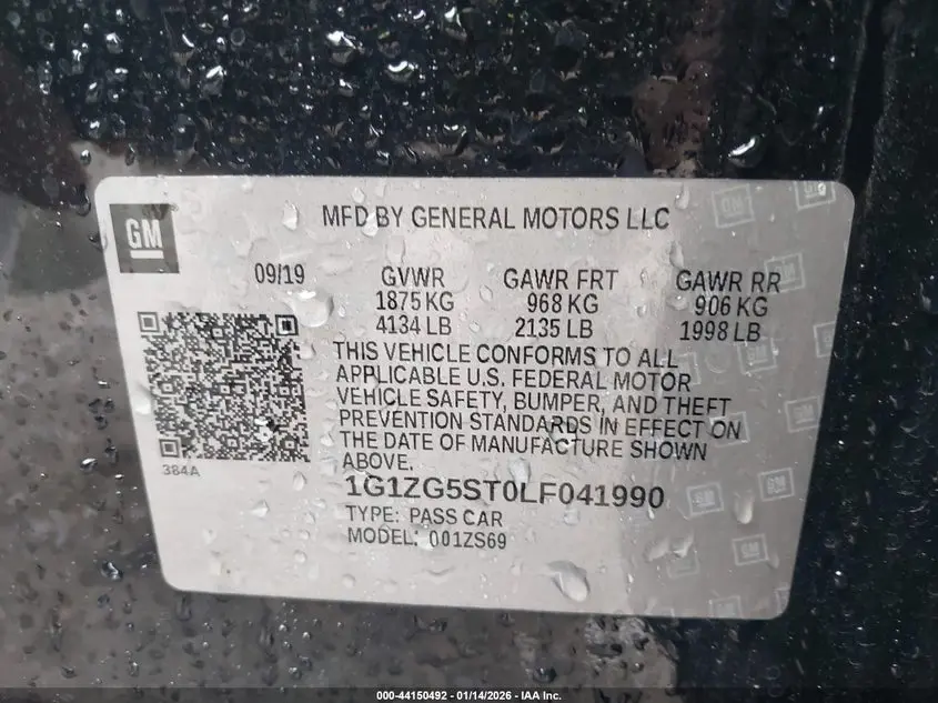 2020 CHEVROLET MALIBU FWD RS