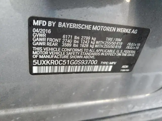 2016 BMW X5 XDRIVE35I  