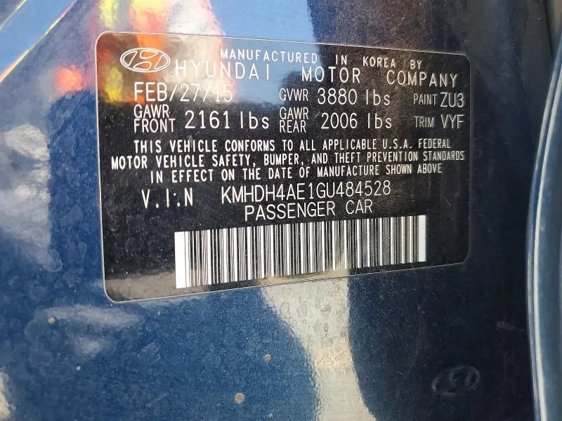 2016 HYUNDAI ELANTRA VALUE EDITION  