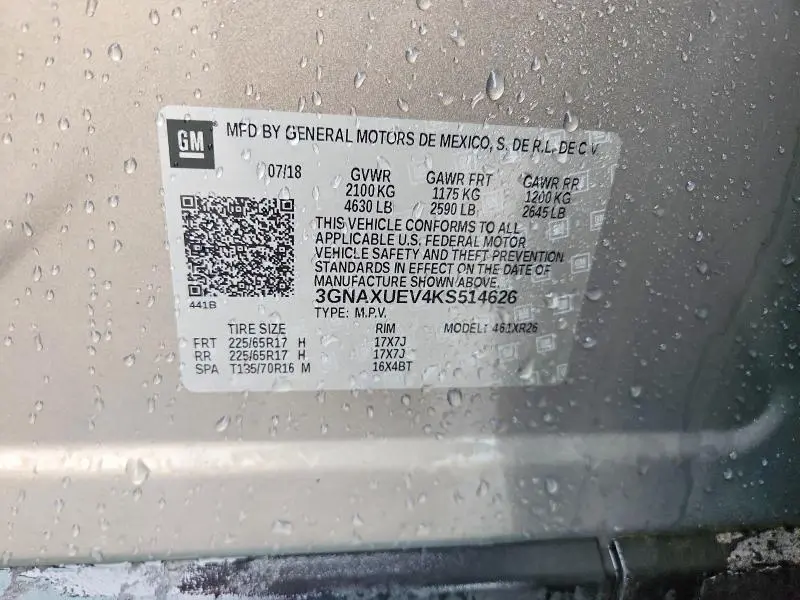 2019 CHEVROLET EQUINOX LT  