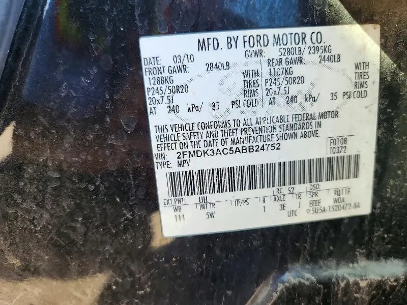 2010 FORD EDGE SPORT  