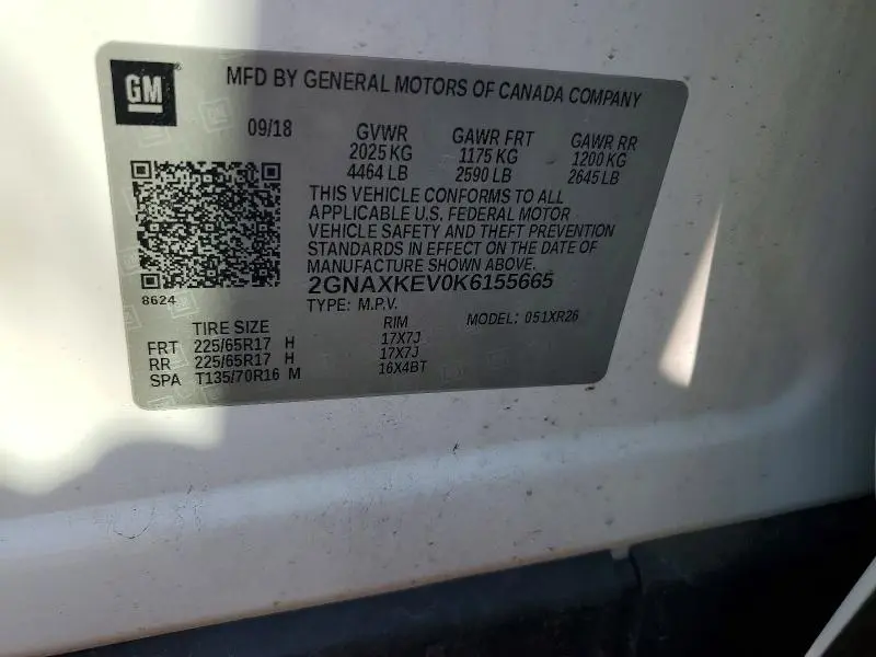 2019 CHEVROLET EQUINOX LT  