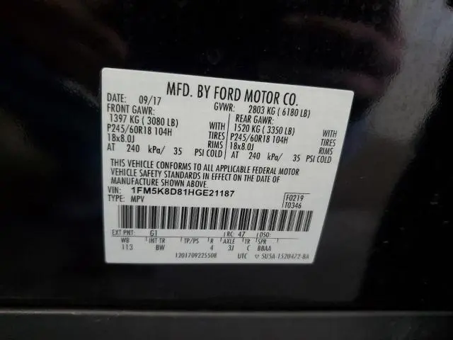 2017 FORD EXPLORER XLT  