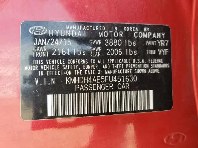 2015 HYUNDAI ELANTRA SE  