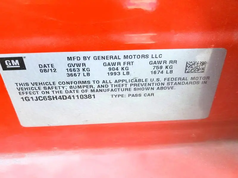 2013 CHEVROLET SONIC LT  