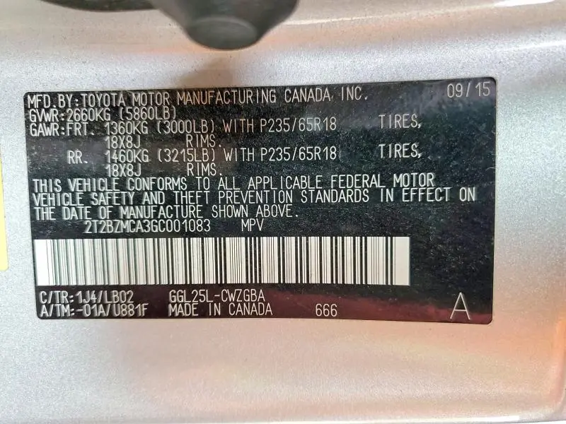 2016 LEXUS RX 350 BASE  