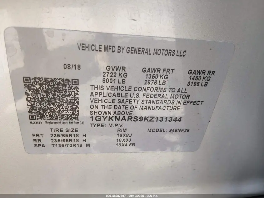 2019 CADILLAC XT5 STANDARD