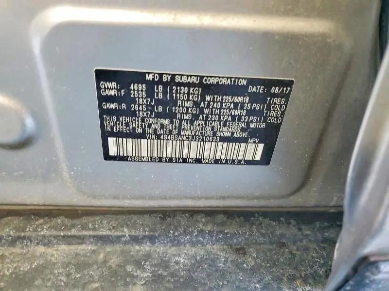 2018 SUBARU OUTBACK 2.5I LIMITED  