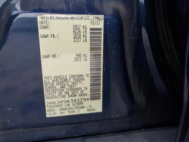 2017 NISSAN ALTIMA 2.5  