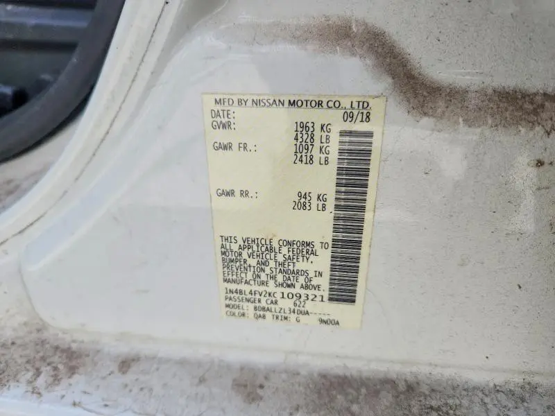 2019 NISSAN ALTIMA PLATINUM  