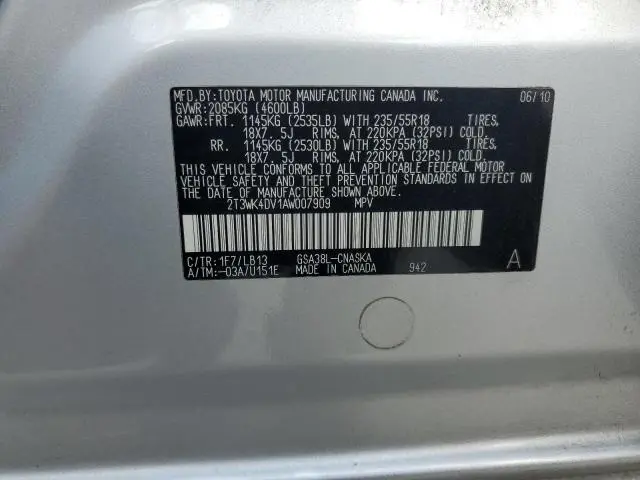 2010 TOYOTA RAV4 SPORT  