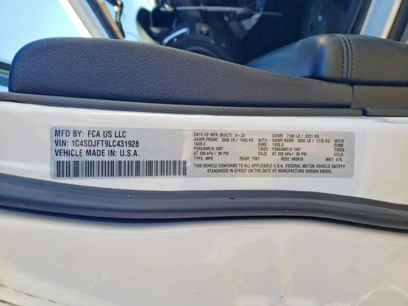 2020 DODGE DURANGO SSV  