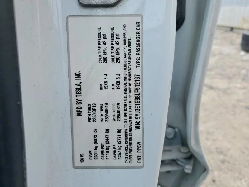 2020 TESLA MODEL 3   