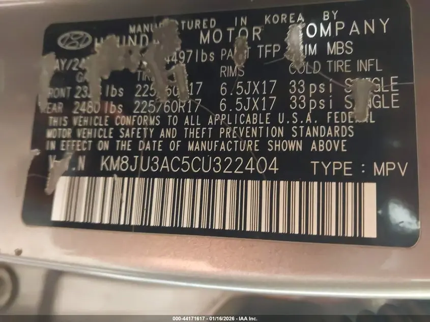 2012 HYUNDAI TUCSON GLS