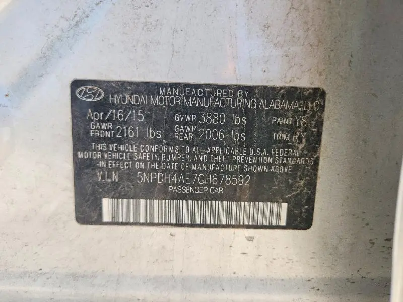 2016 HYUNDAI ELANTRA VALUE EDITION  