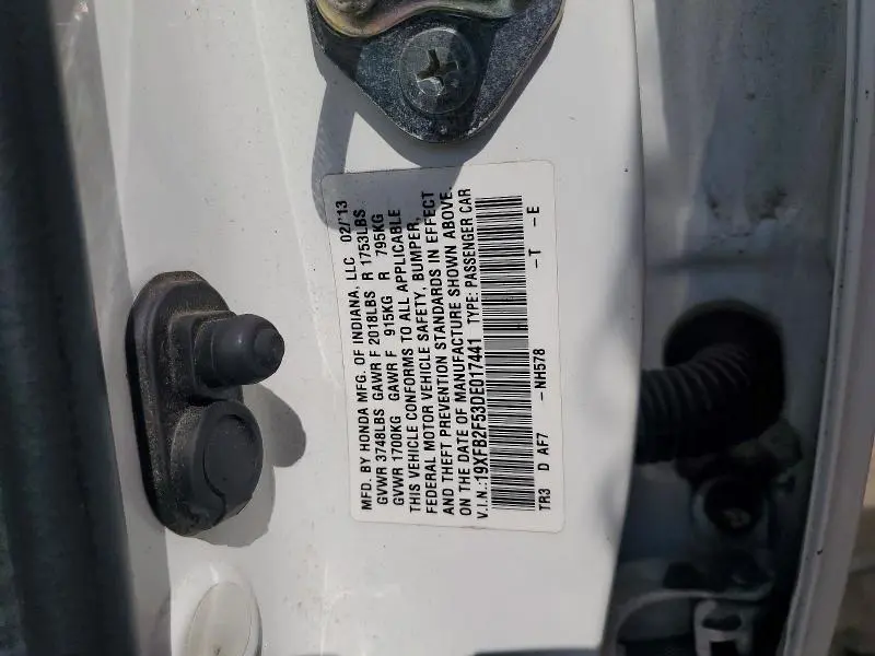 2013 HONDA CIVIC LX  