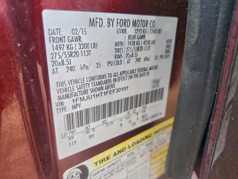 2015 FORD EXPEDITION XLT  