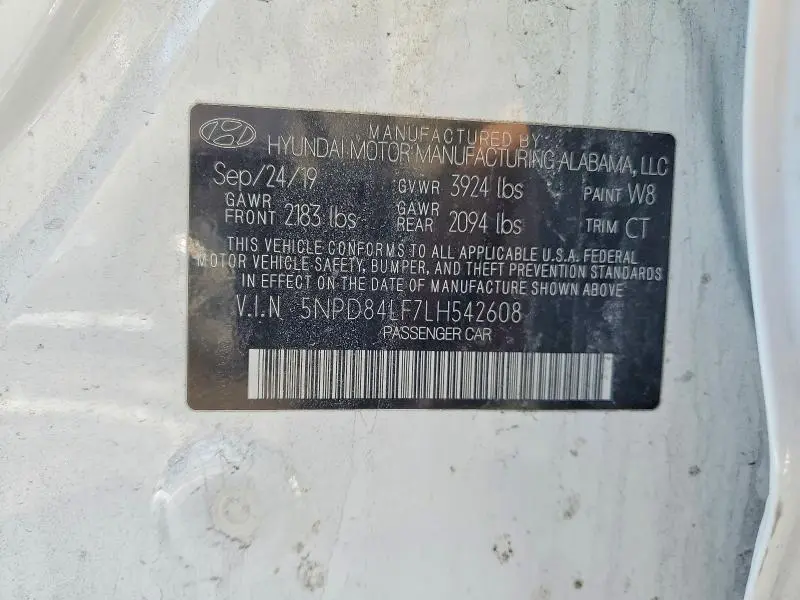 2020 HYUNDAI ELANTRA SEL  