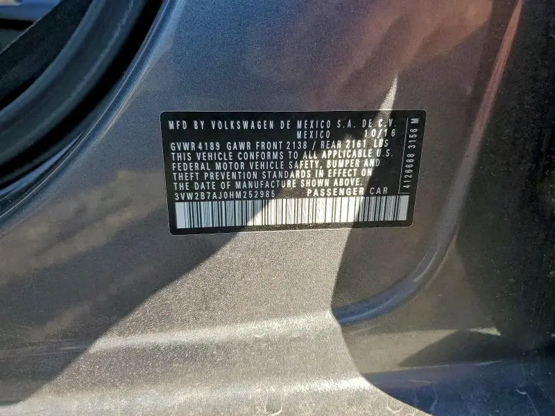 2017 VOLKSWAGEN JETTA S  