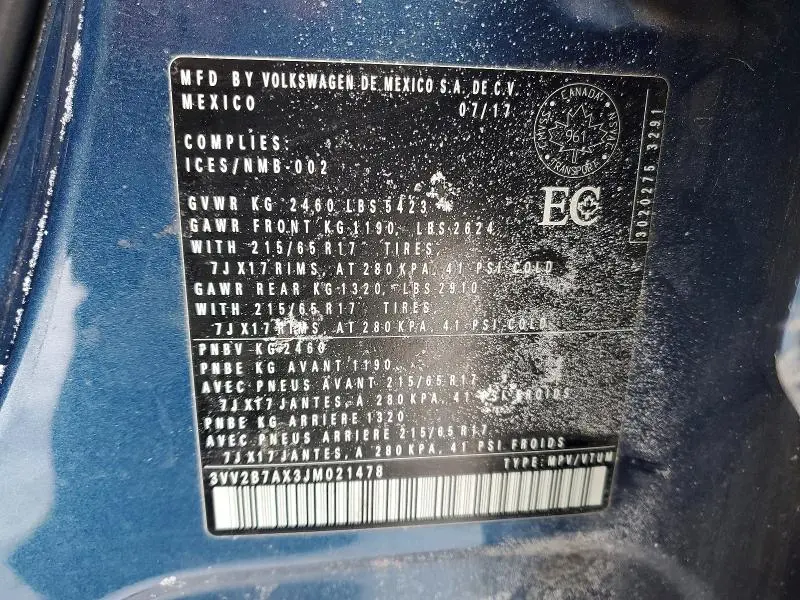 2018 VOLKSWAGEN TIGUAN SE  