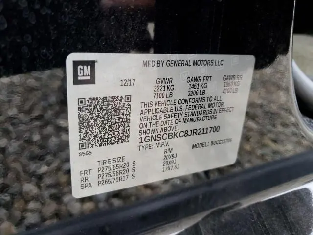 2018 CHEVROLET TAHOE C1500 LT  