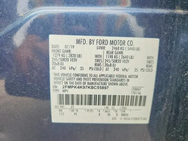 2019 FORD EDGE TITANIUM  