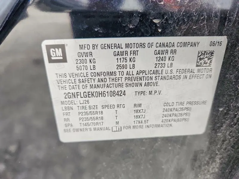2017 CHEVROLET EQUINOX PREMIER  