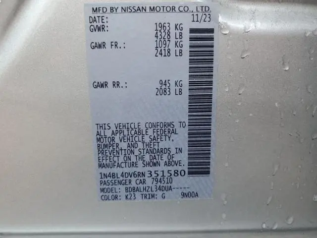 2024 NISSAN ALTIMA SV  