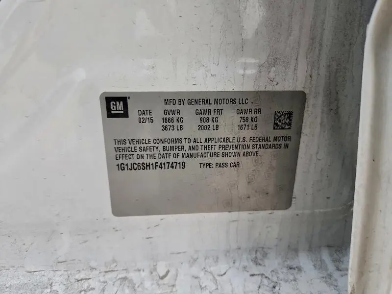 2015 CHEVROLET SONIC LT  