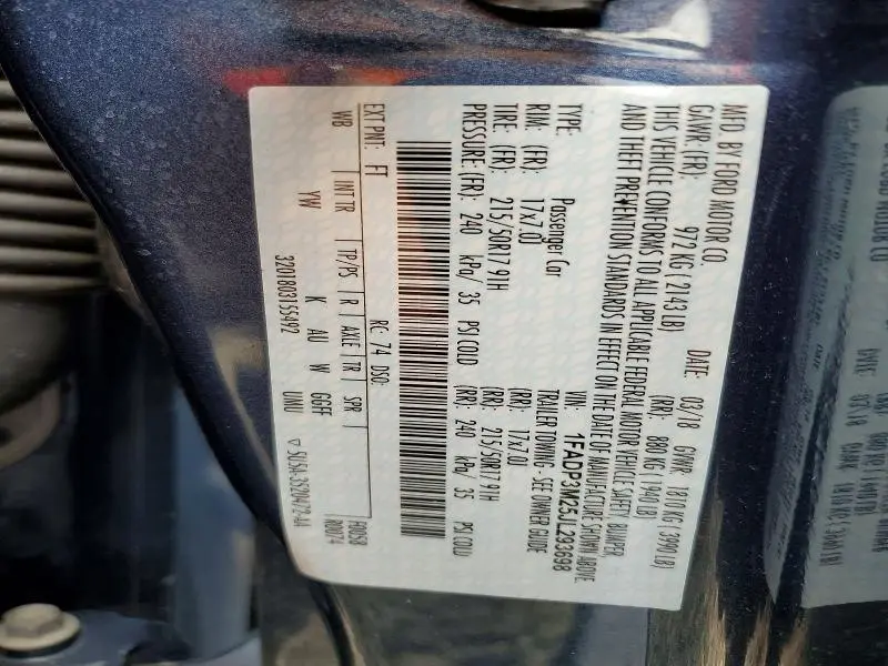 2018 FORD FOCUS SEL  