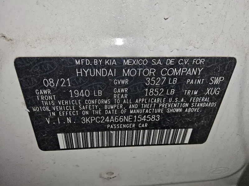 2022 HYUNDAI ACCENT SE  