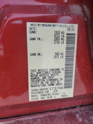 2015 NISSAN ALTIMA 2.5  