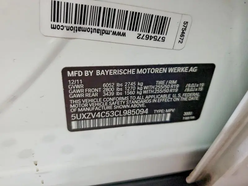 2012 BMW X5 XDRIVE35I  