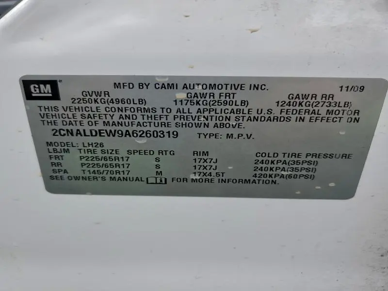 2010 CHEVROLET EQUINOX LT  