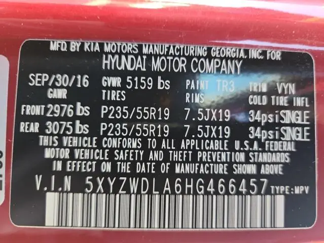 2017 HYUNDAI SANTA FE SPORT   