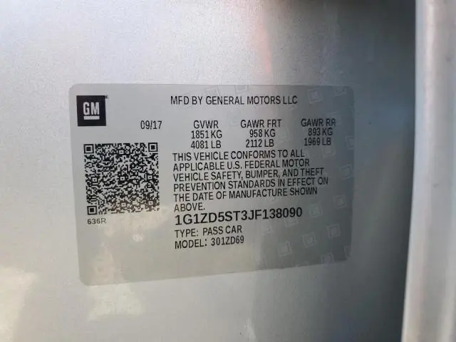 2018 CHEVROLET MALIBU LT  