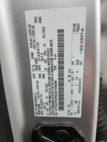 2016 FORD F150 SUPERCREW  