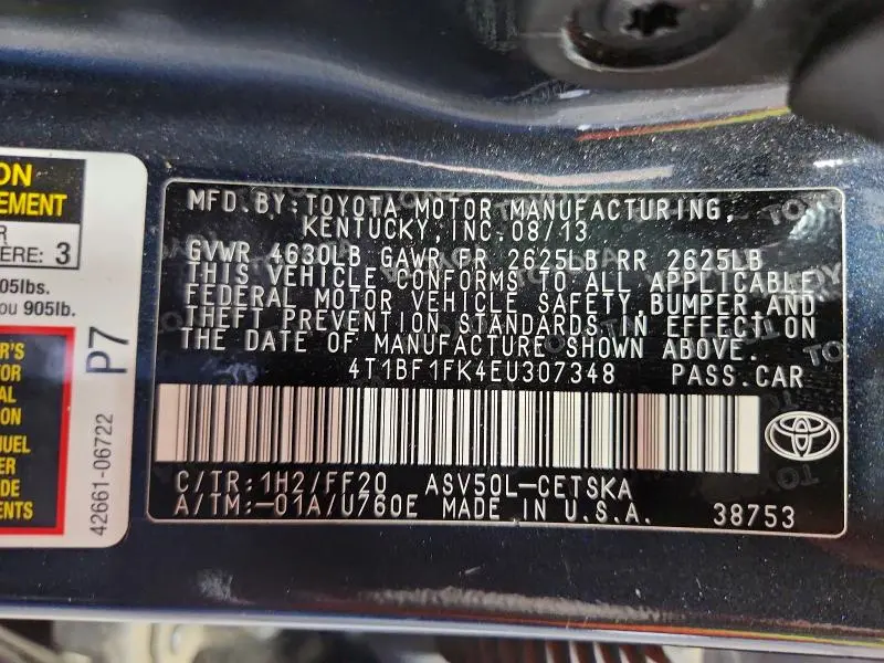 2014 TOYOTA CAMRY SE  