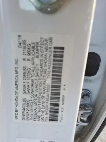 2018 HONDA ACCORD TOURING  