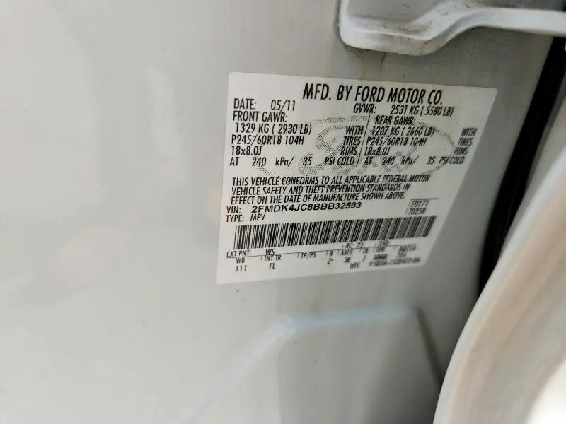 2011 FORD EDGE SEL  